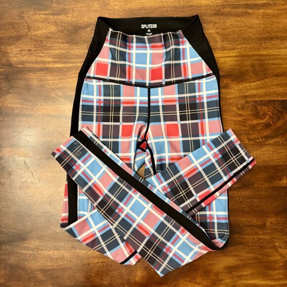 SPLITS59 Agathe Jacinthe Plaid Legging + Techflex Bra Matching Set / XS - Picture 8 of 14